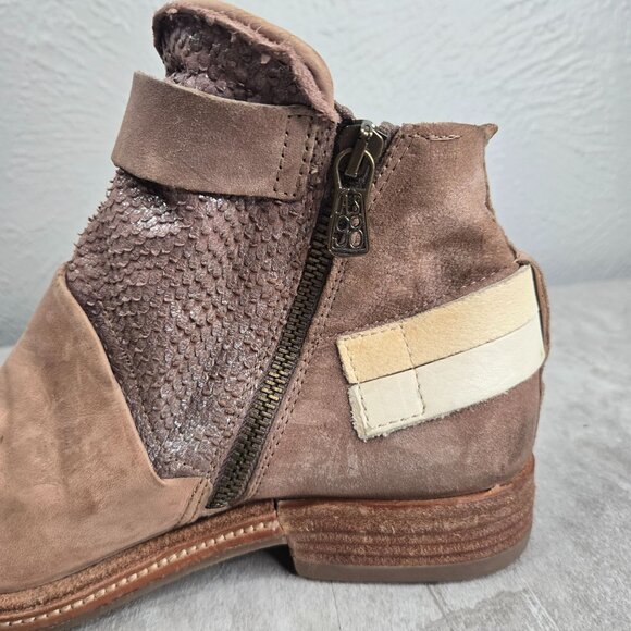 A.S.98 Airstep Moto Ankle Boots 5.5-6 Leather Distressed Western Grunge Booties - Picture 10 of 11